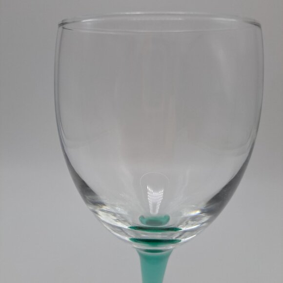 Luminarc Green Stem Glass Goblet Elegant Clear Glassware France - Picture 3 of 9